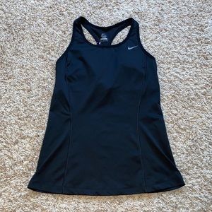 Black Nike Women’s Dri-Fit Tank with Built in Sports Bra, Size L